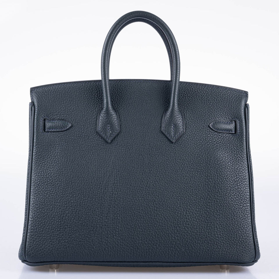 Hermes Birkin 25 Vert Rousseau Togo Palladium Hardware