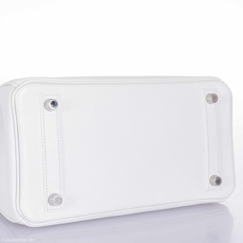 Hermes Birkin 25 White Epsom Palladium Hardware