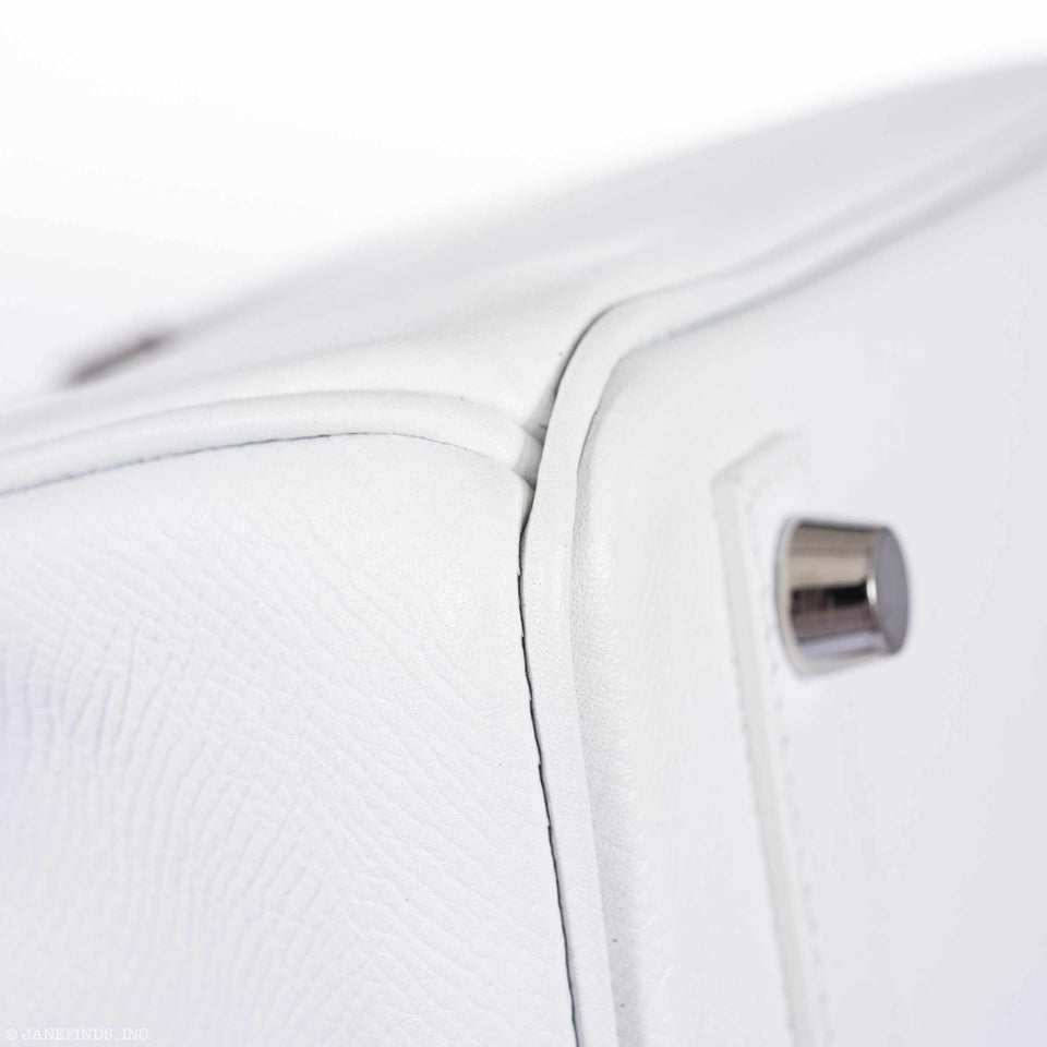 Hermes Birkin 25 White Epsom Palladium Hardware