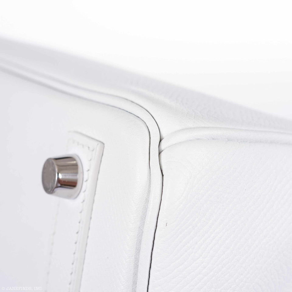 Hermes Birkin 25 White Epsom Palladium Hardware
