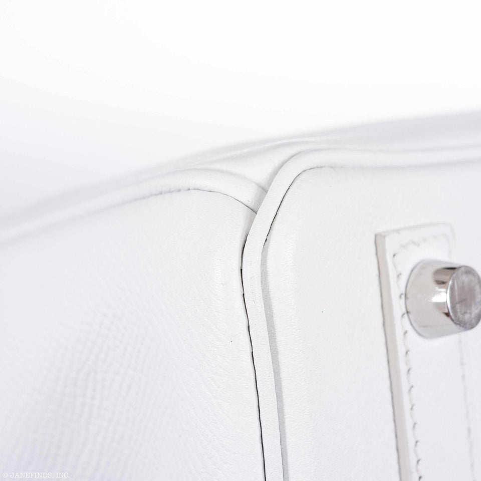 Hermes Birkin 25 White Epsom Palladium Hardware
