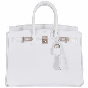 Hermes Birkin 25 White Epsom Palladium Hardware