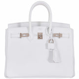 Hermes Birkin 25 White Epsom Palladium Hardware