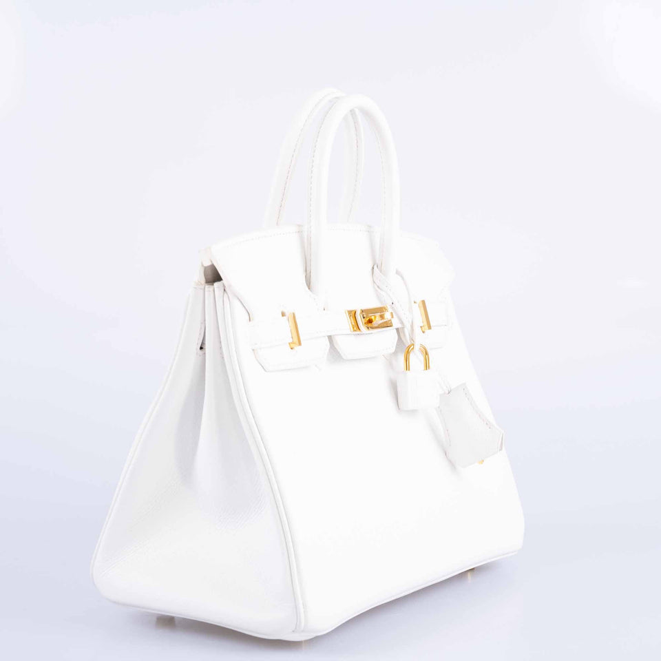 Hermes Birkin 25 White Epsom with Gold Hardware