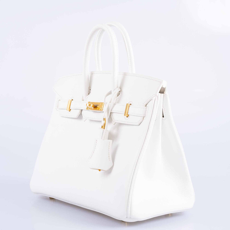 Hermes Birkin 25 White Epsom with Gold Hardware