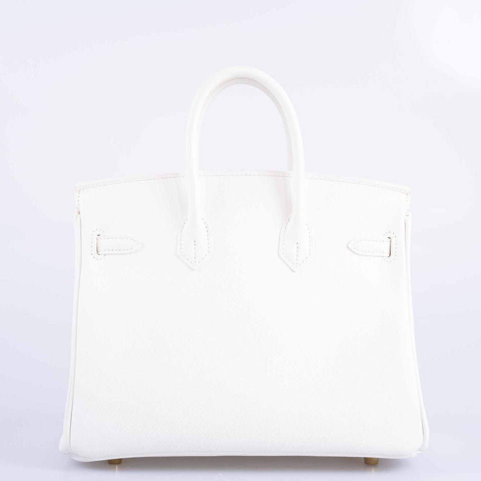 Hermes Birkin 25 White Epsom with Gold Hardware