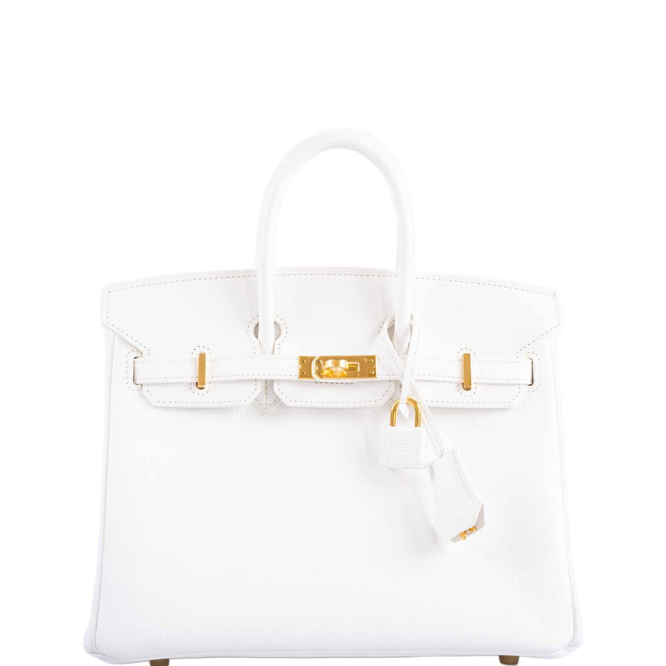 Hermes Birkin 25 White Epsom with Gold Hardware
