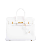 Hermes Birkin 25 White Epsom with Gold Hardware