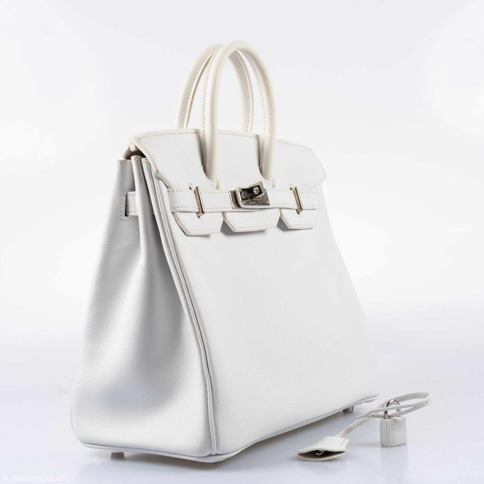 Hermes Birkin 28 HAC White Epsom Palladium Hardware - K Square