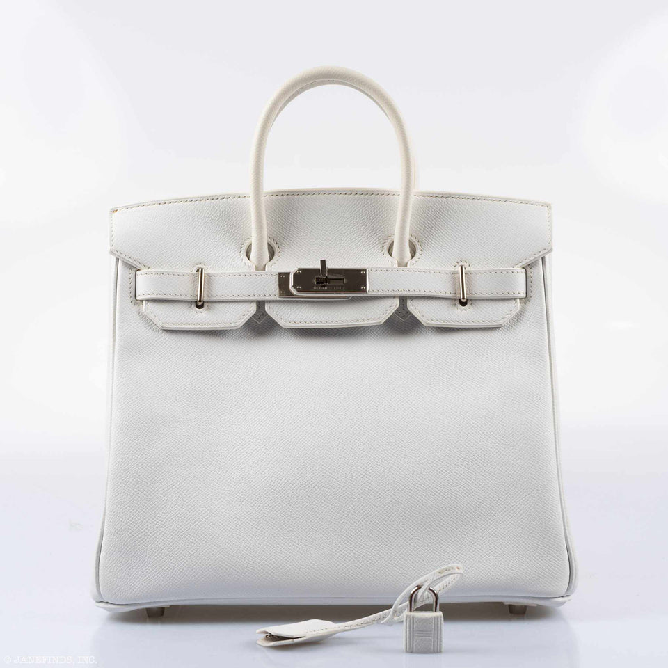 Hermes Birkin 28 HAC White Epsom Palladium Hardware - K Square