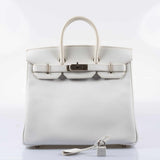 Hermes Birkin 28 HAC White Epsom Palladium Hardware - K Square