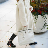 Hermes Birkin 28 HAC White Epsom Palladium Hardware - K Square