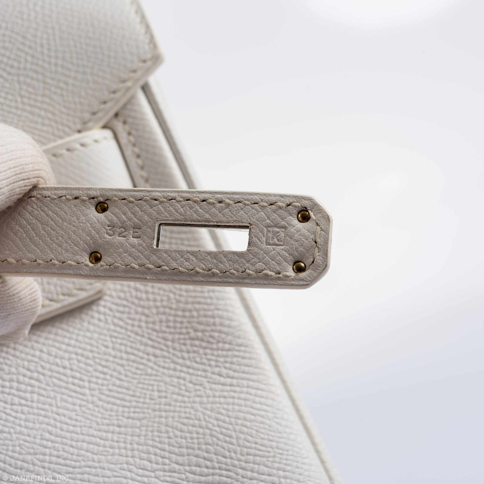 Hermes Birkin 28 HAC White Epsom Palladium Hardware - K Square
