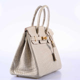 HermesBirkin 30 Beton Matte Alligator Gold Hardware - A
