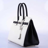 HermesBirkin 30 Bi-Color Black & White Togo Palladium Hardware - 2018, C