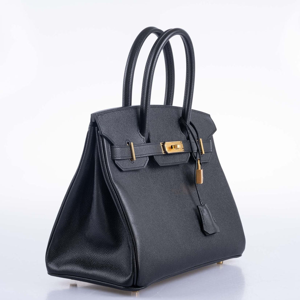 HermesBirkin 30 Black Epsom Gold Hardware