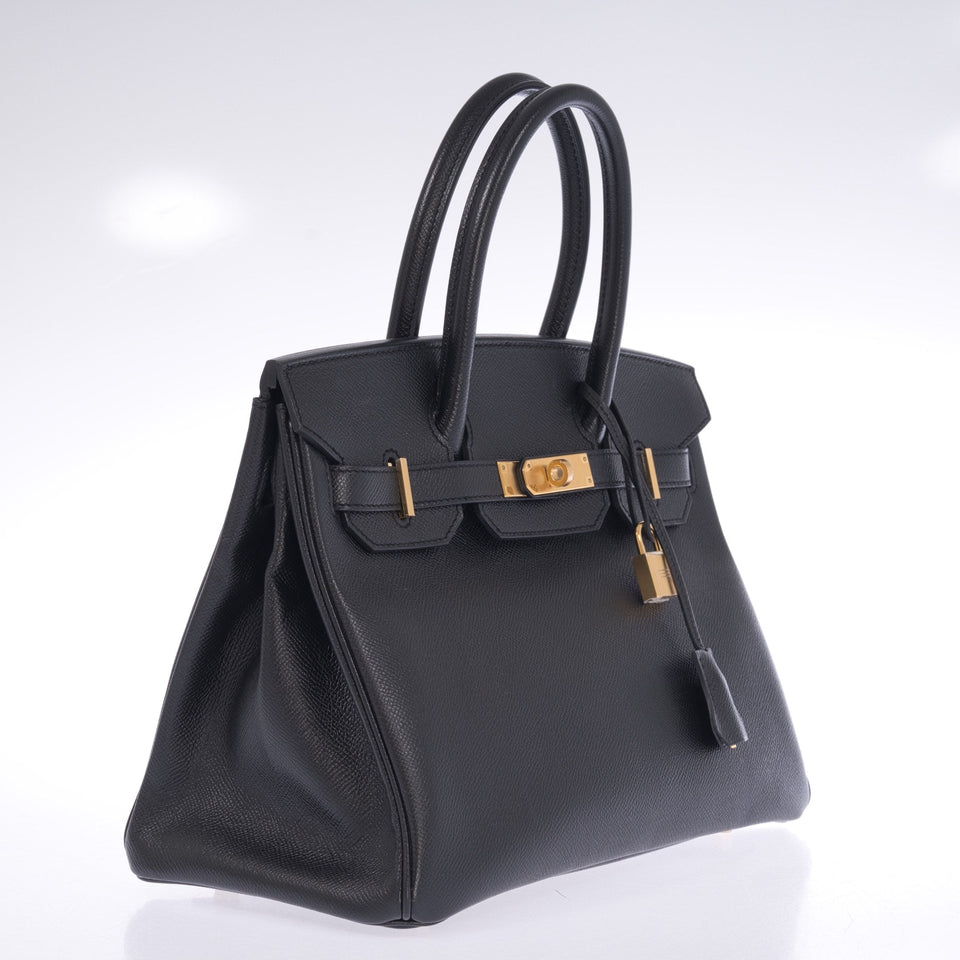 Hermes Birkin 30 Black Epsom Gold Hardware