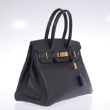 Hermes Birkin 30 Black Epsom Gold Hardware