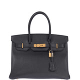Hermes Birkin 30 Black Epsom Gold Hardware