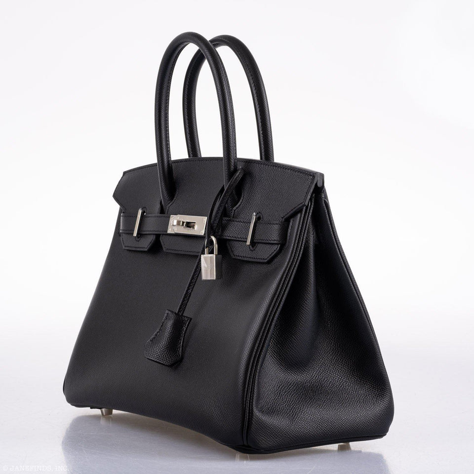 HermesBirkin 30 Black Epsom Palladium Hardware - 2020, Y