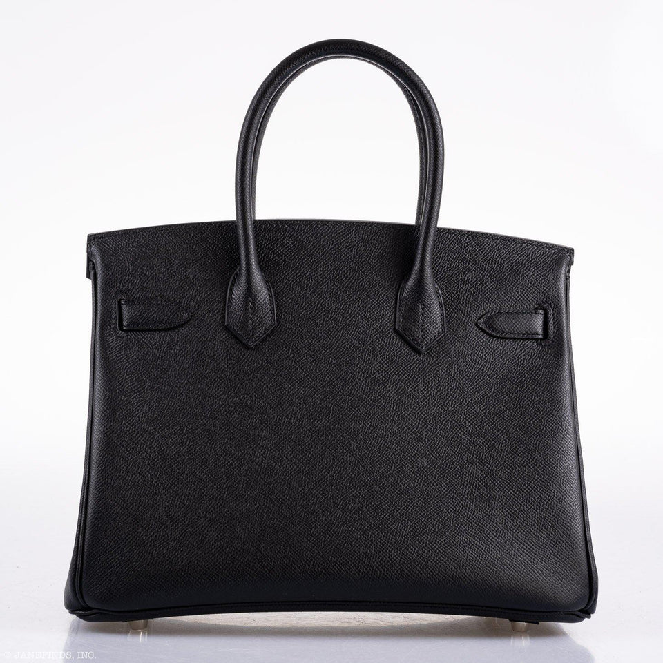 HermesBirkin 30 Black Epsom Palladium Hardware - 2020, Y