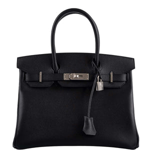 HermesBirkin 30 Black Epsom Palladium Hardware - 2020, Y