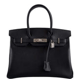 HermesBirkin 30 Black Epsom Palladium Hardware - 2020, Y