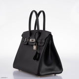 HermesBirkin 30 Black Epsom with Palladium Hardware - 2021, Z