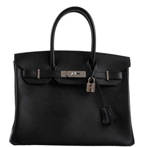 HermesBirkin 30 Black Epsom with Palladium Hardware - 2021, Z