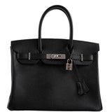 HermesBirkin 30 Black Epsom with Palladium Hardware - 2021, Z