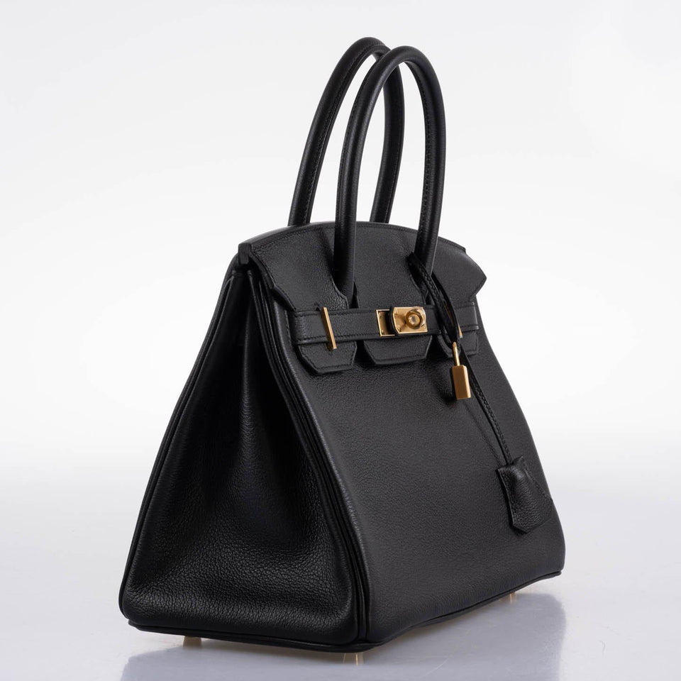 HermesBirkin 30 Black Navillo Taurillon Leather Gold Hardware - 2020, Y