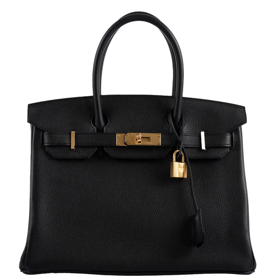 HermesBirkin 30 Black Navillo Taurillon Leather Gold Hardware - 2020, Y