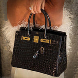 HermesBirkin 30 Black Nilo Crocodile Gold Hardware - 2019, D