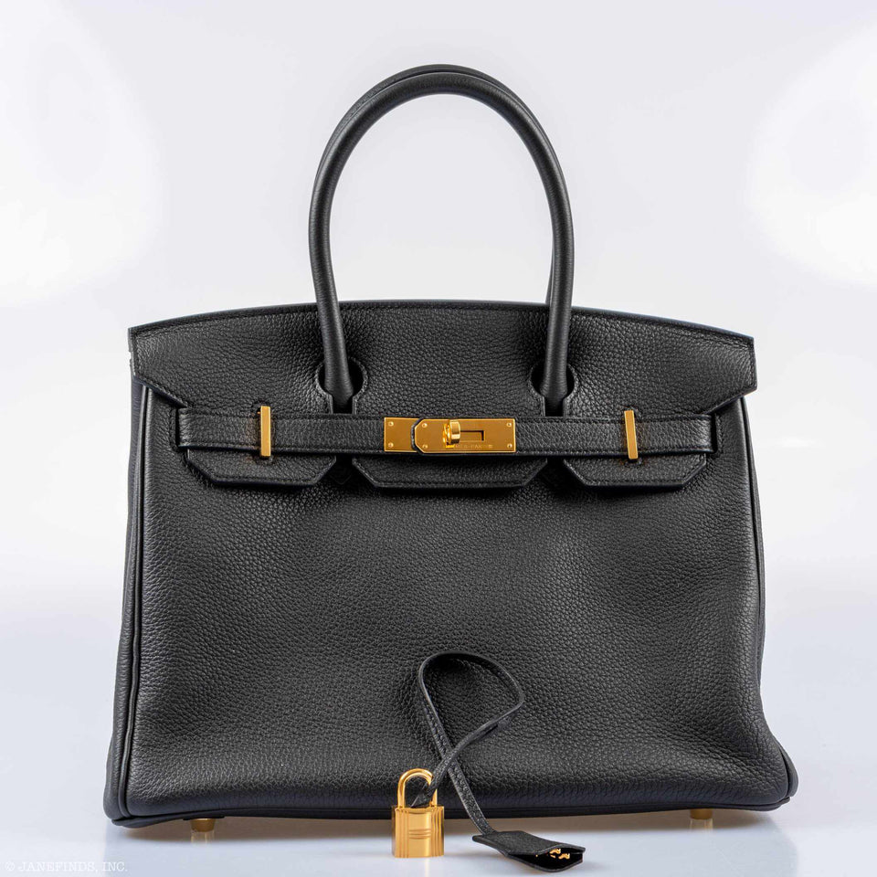 Hermes Birkin 30 Black Togo Gold Hardware - 2018, C