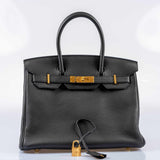 Hermes Birkin 30 Black Togo Gold Hardware - 2018, C