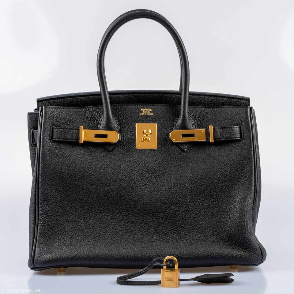 Hermes Birkin 30 Black Togo Gold Hardware - 2018, C