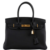 HermesBirkin 30 Black Togo Gold Hardware - 2021, Z