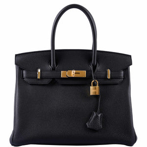 Hermes Birkin 30 Black Togo Gold Hardware