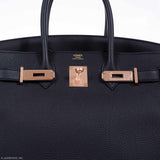 Hermes Birkin 30 Black Togo Rose Gold Hardware - 2020, Y