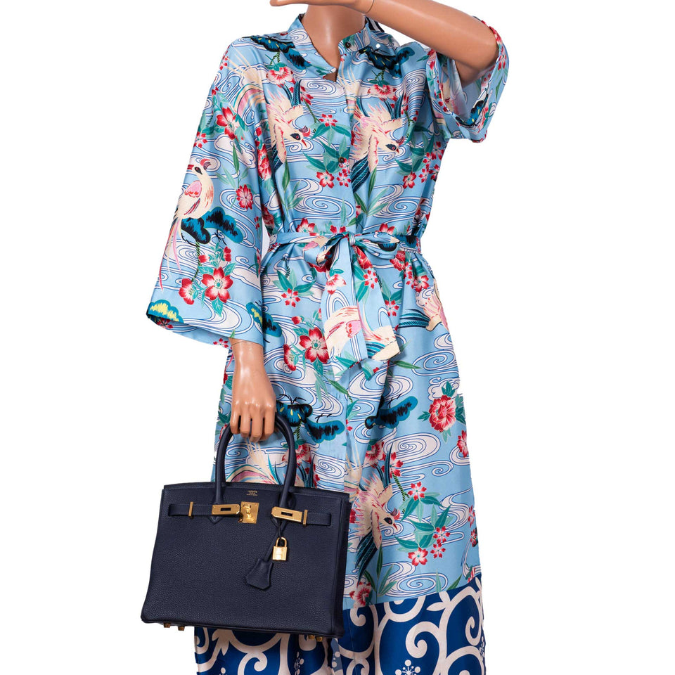 HermesBirkin 30 Bleu (Blue) Nuit Togo with Gold Hardware - 2021, Z