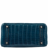 HermesBirkin 30 Bleu Colvert Niloticus Crocodile Palladium Hardware