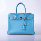 Hermes Birkin 30 Bleu du Nord Epsom Palladium Hardware