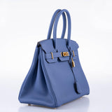 HermesBirkin 30 Blue Brighton Clemence with Gold Hardware - 2018, C