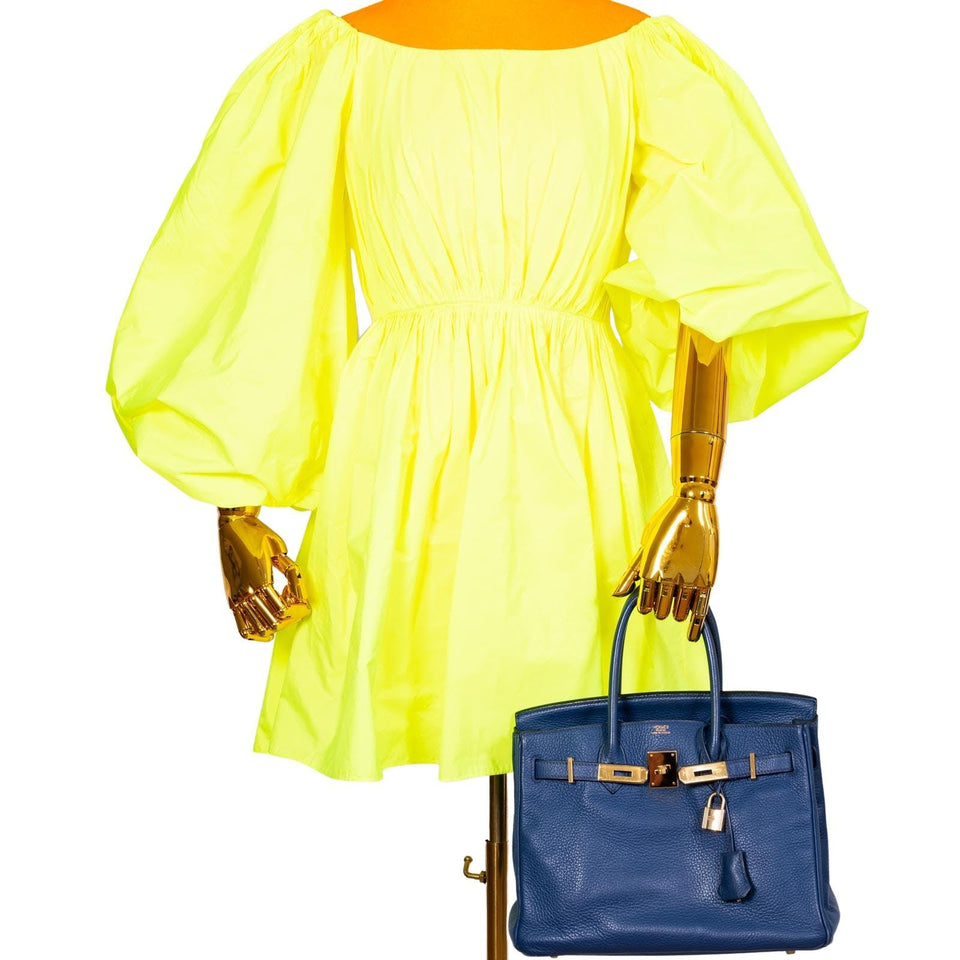 HermesBirkin 30 Blue Brighton Clemence with Gold Hardware