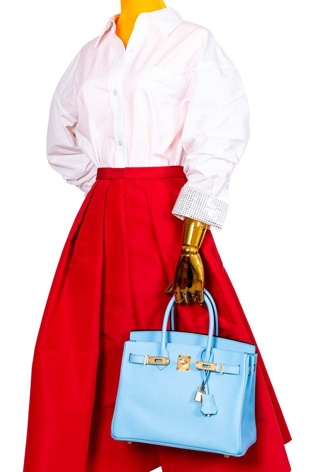 Hermes Birkin 30 Blue Celeste Epsom Gold Hardware