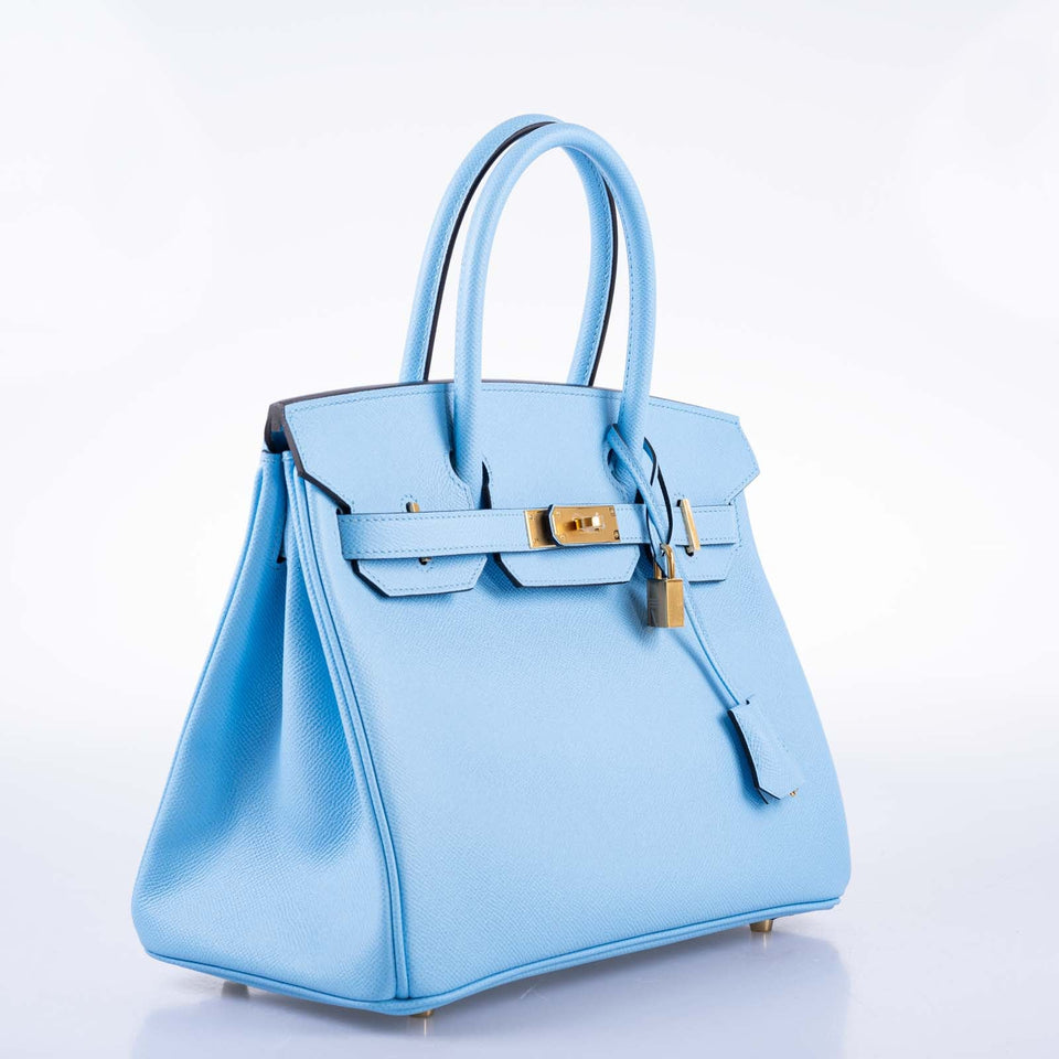Hermes Birkin 30 Blue Celeste Epsom Gold Hardware