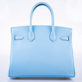 Hermes Birkin 30 Blue Celeste Epsom Gold Hardware