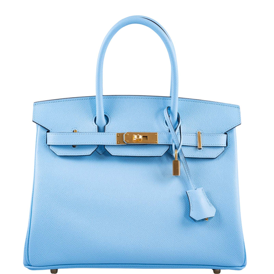 Hermes Birkin 30 Blue Celeste Epsom Gold Hardware