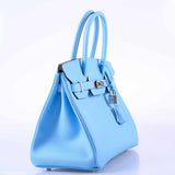 Hermes Birkin 30 Blue Celeste Epsom Palladium Hardware - 2020, Y