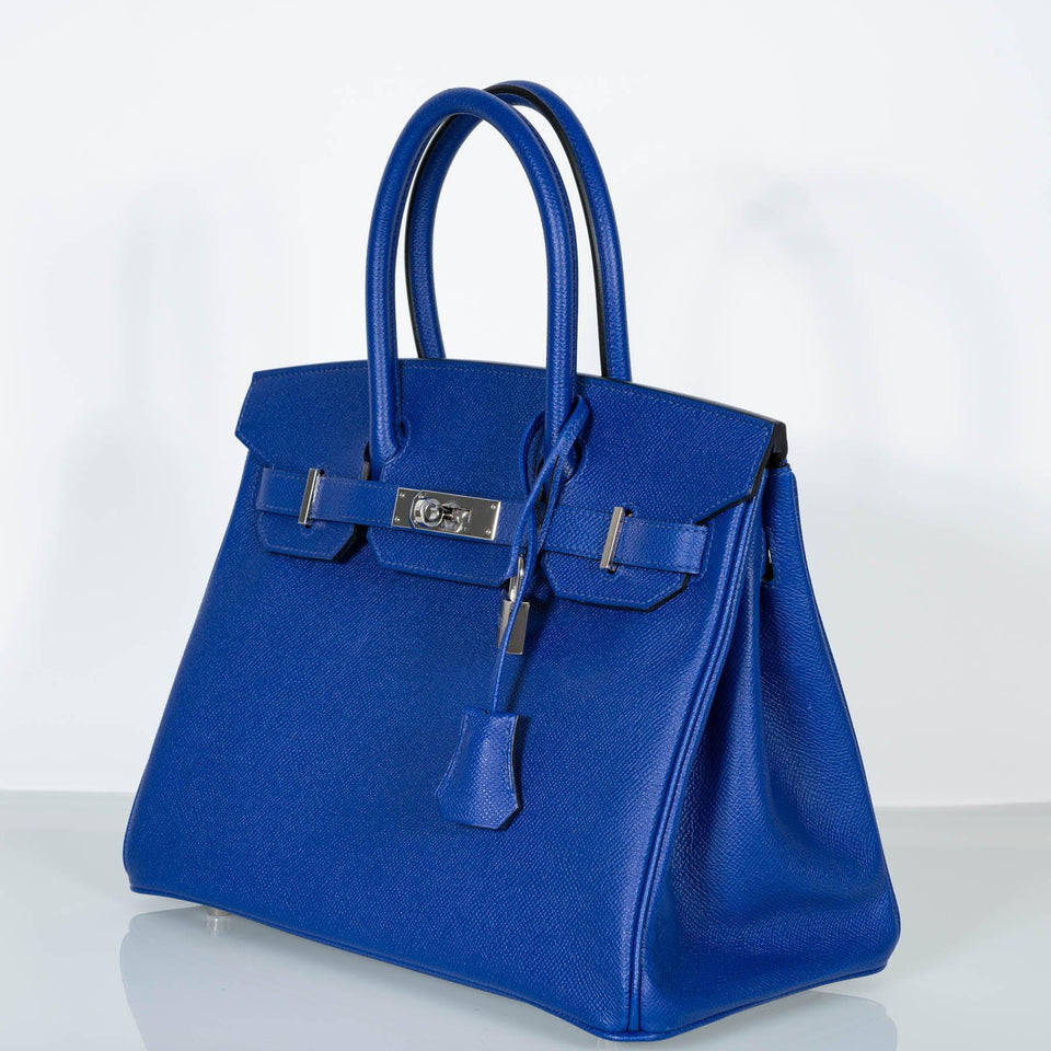 HermesBirkin 30 Blue Electric Epsom with Palladium Hardware